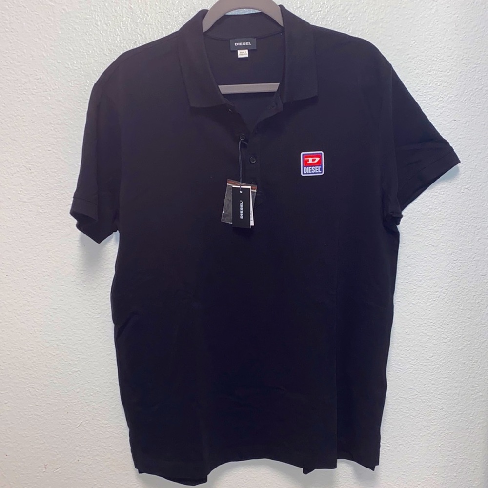 Diesel T-Kal Patch Polo T-Shirt Black XXL NWT